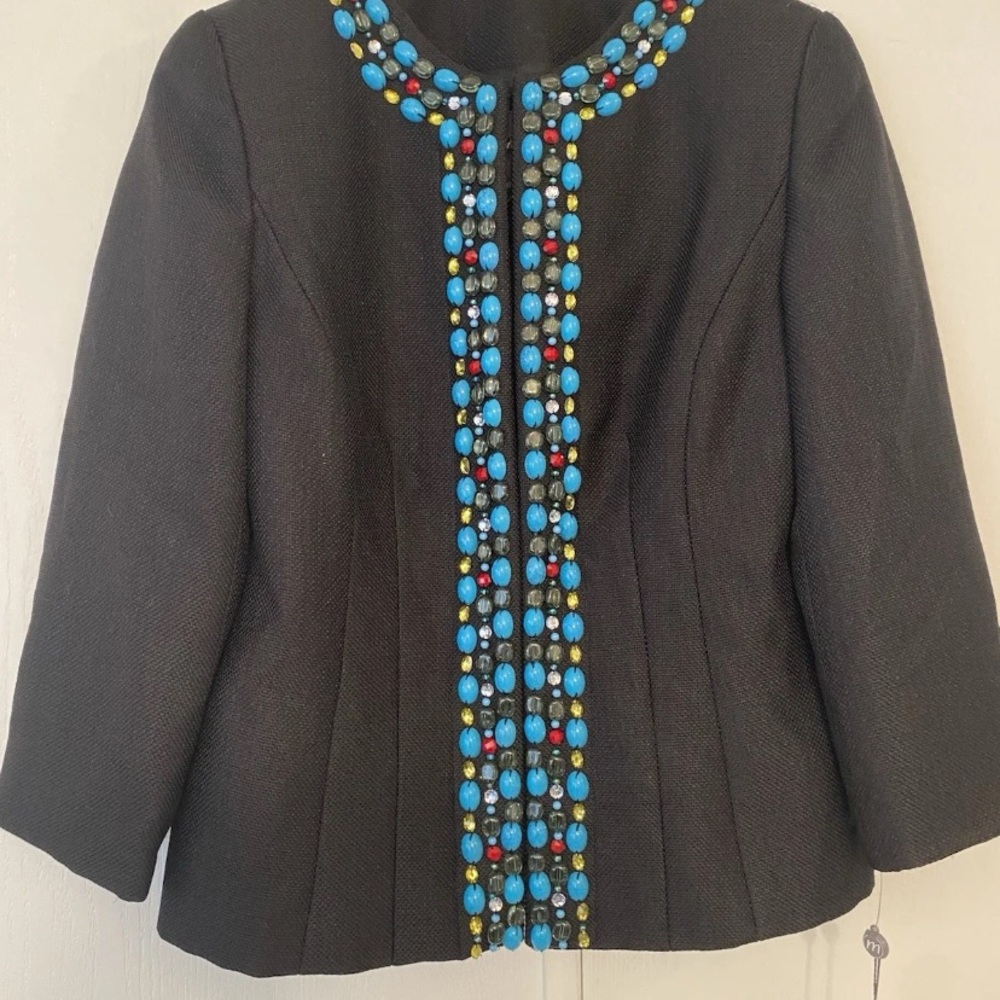 NWT Anthracite By Muse Women’s size 8 Blazer/Jacket/Top Coat Beaded